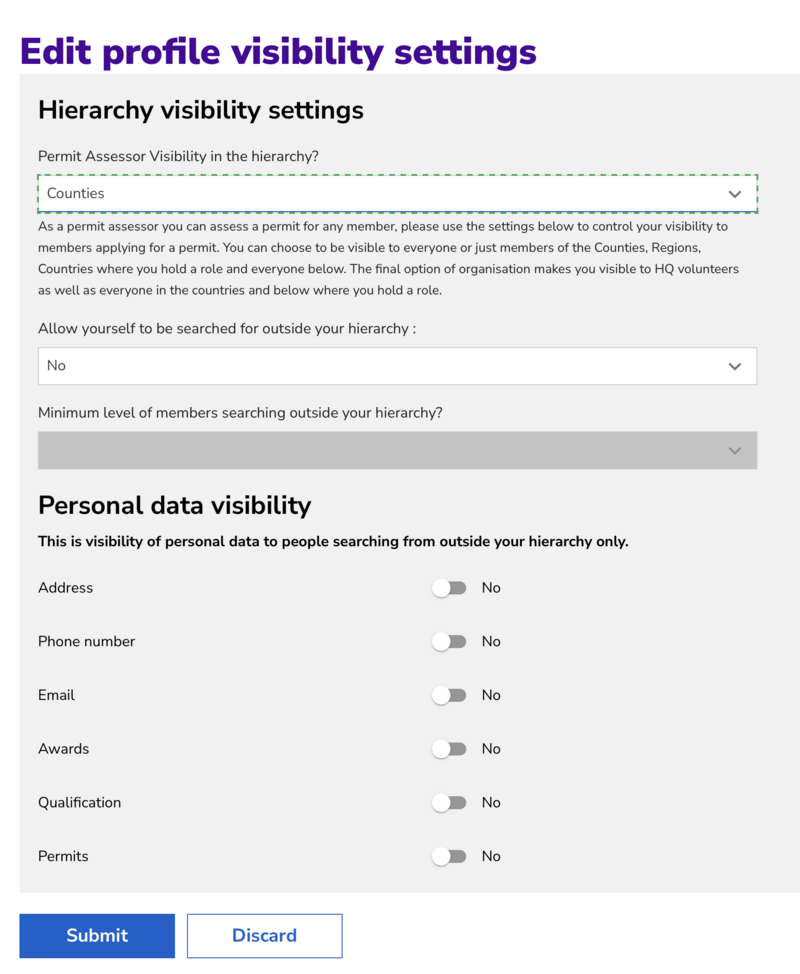 Hierarchy visibility
